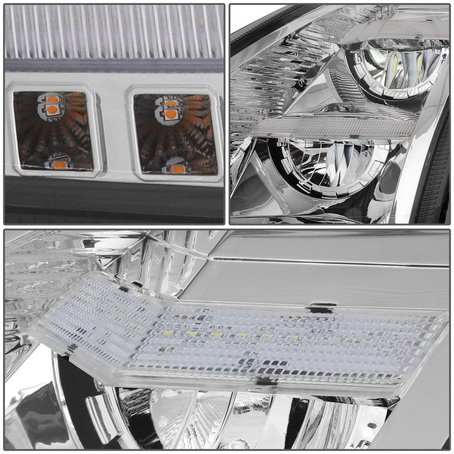 18-21 Volvo VNL/VNR Sequential LED Headlights Chrome