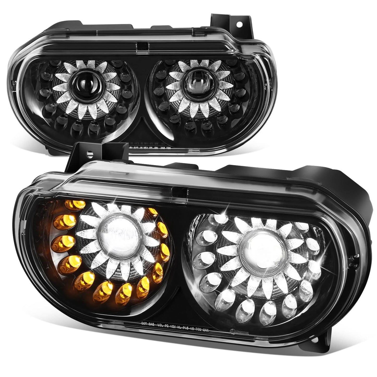 2008-2014 Dodge Challenger LED Headlights Black