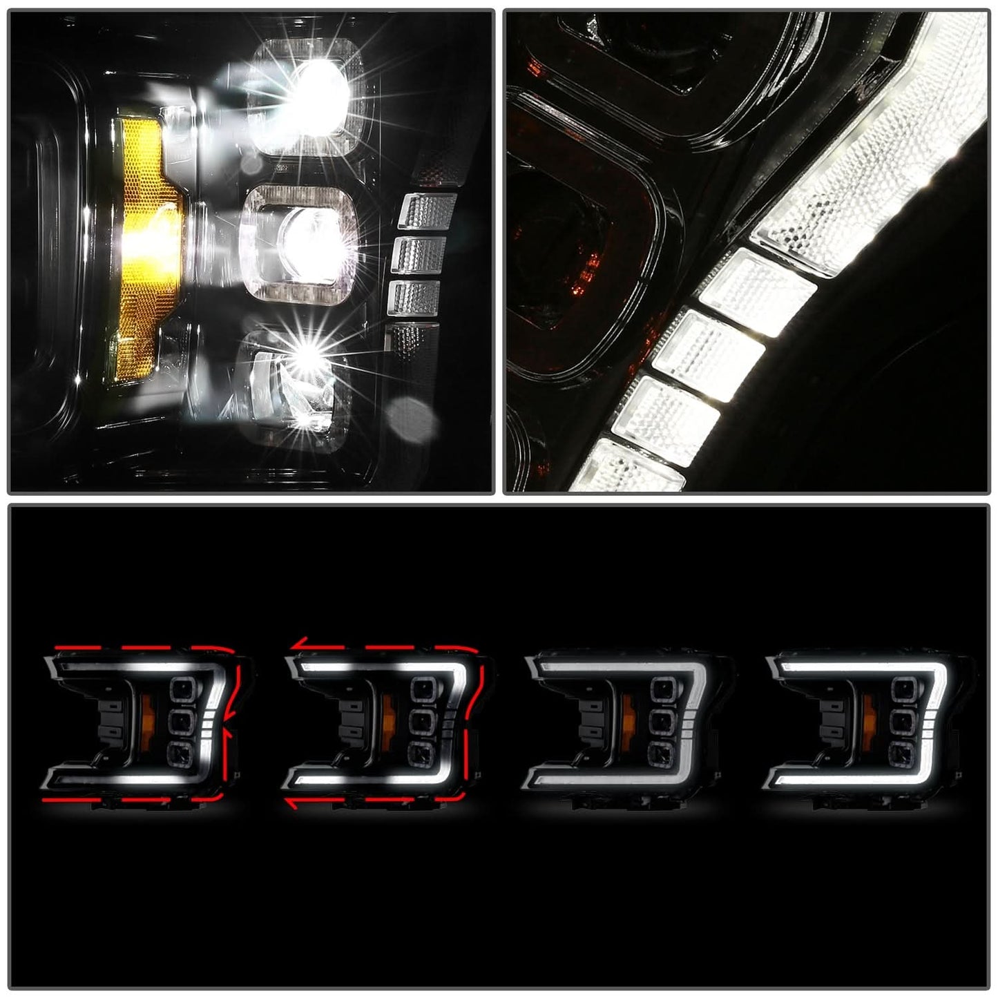 2018-2019 Ford F150 Black Headlights