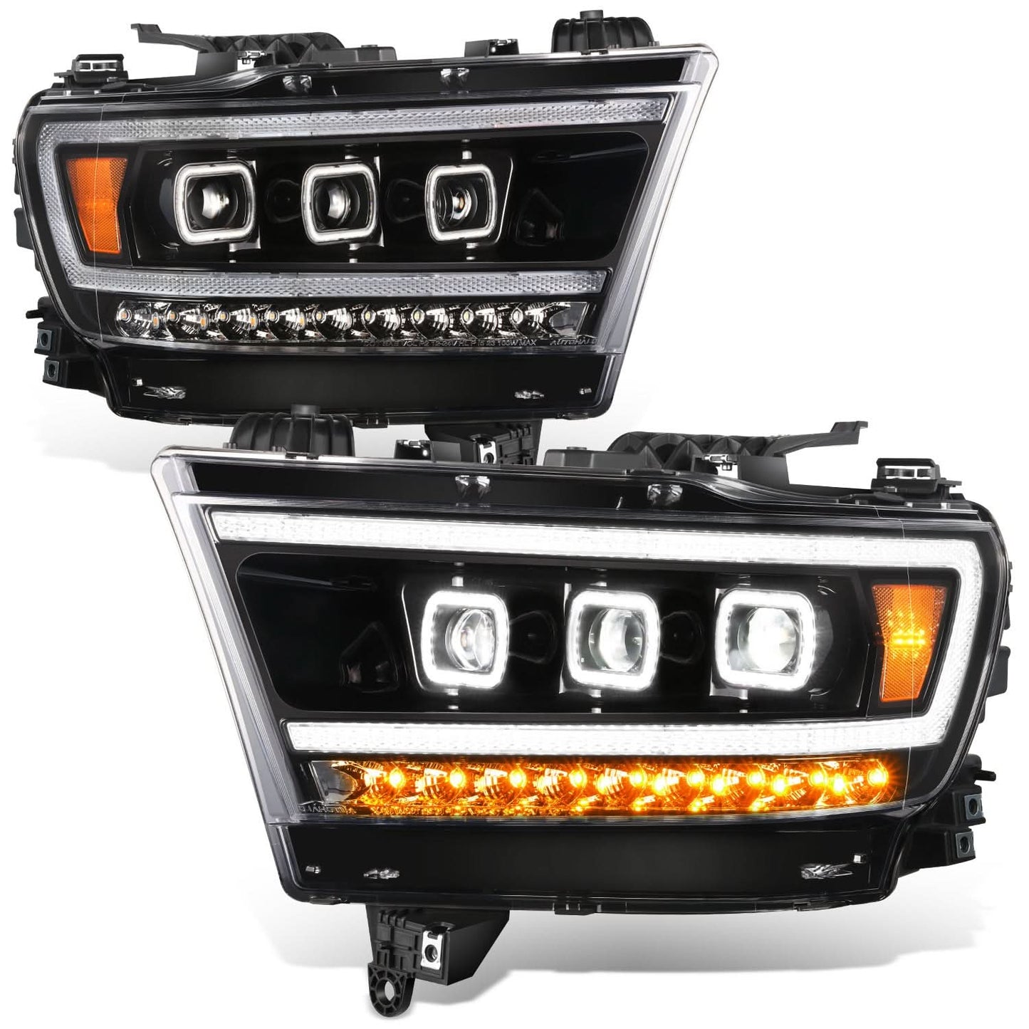 2019-2021 Dodge Ram LED Headlights Black