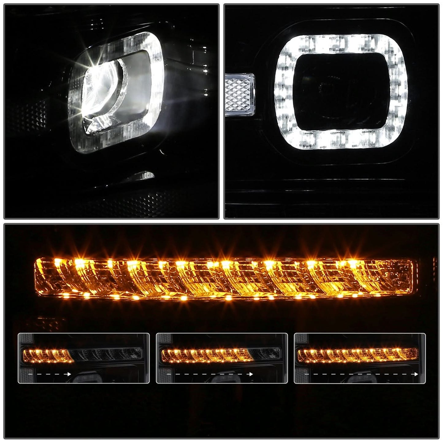 2011-2016 Ford F-250/F-350/F-450/F-550 Sequential LED Projector Headlights