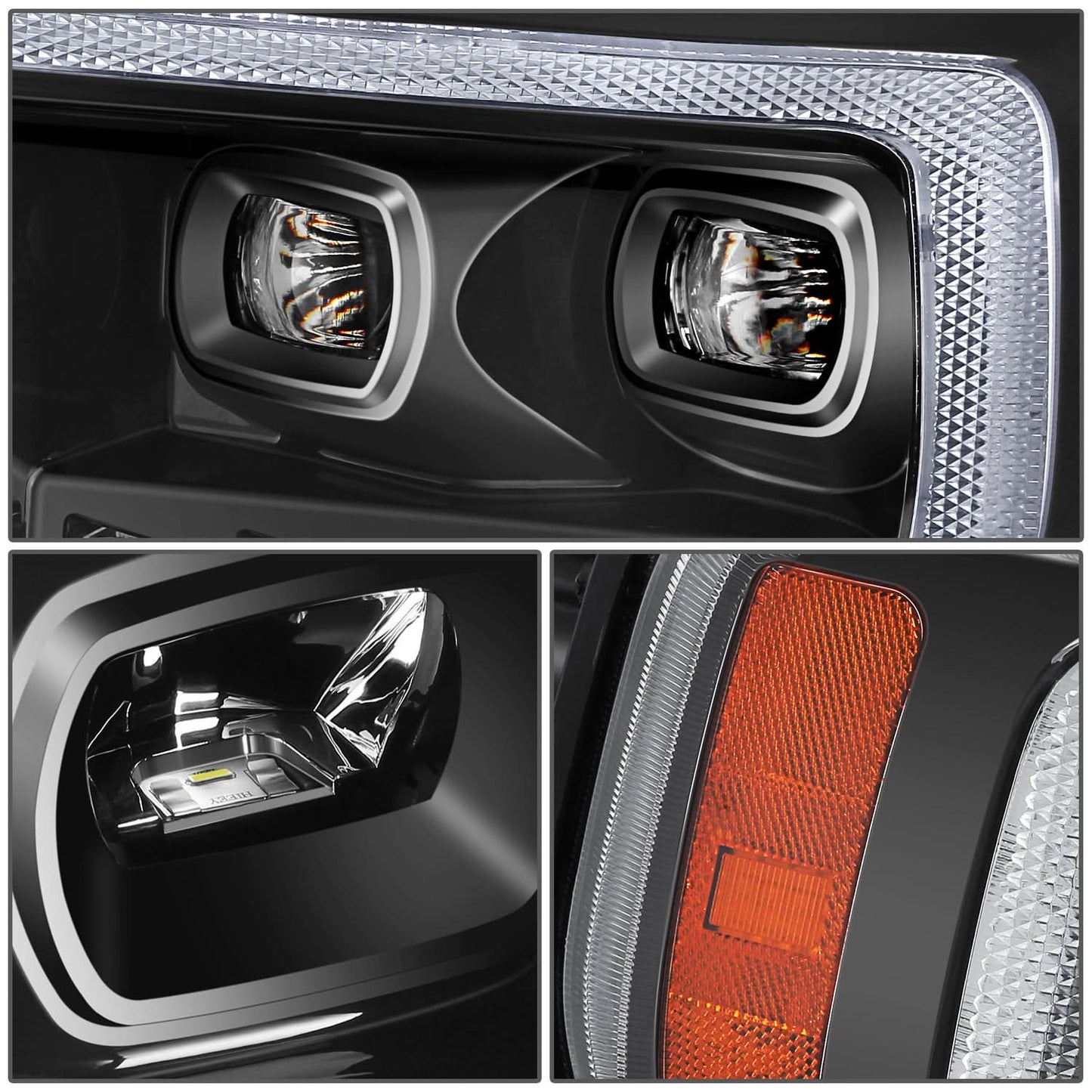 21-23 Ford F-150 LED Sequential Turn Signal Headlights Black