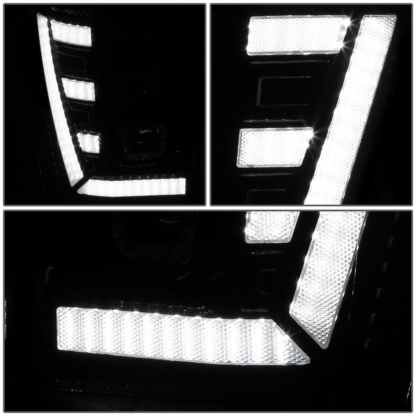 11-16 Ford F-250/350/450 Super Duty White 3D Light Bar Sequential Headlights