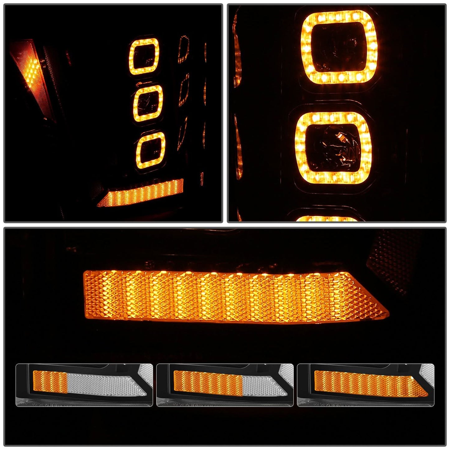 11-16 Ford F-250/350/450 Super Duty White 3D Light Bar Sequential Headlights
