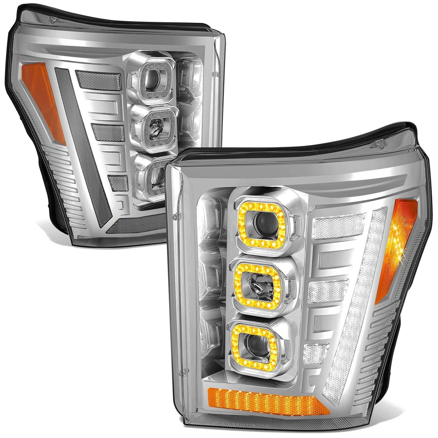 11-16 Ford F-250/F-350/F-450 Super Duty 3D Light Bar Headlights