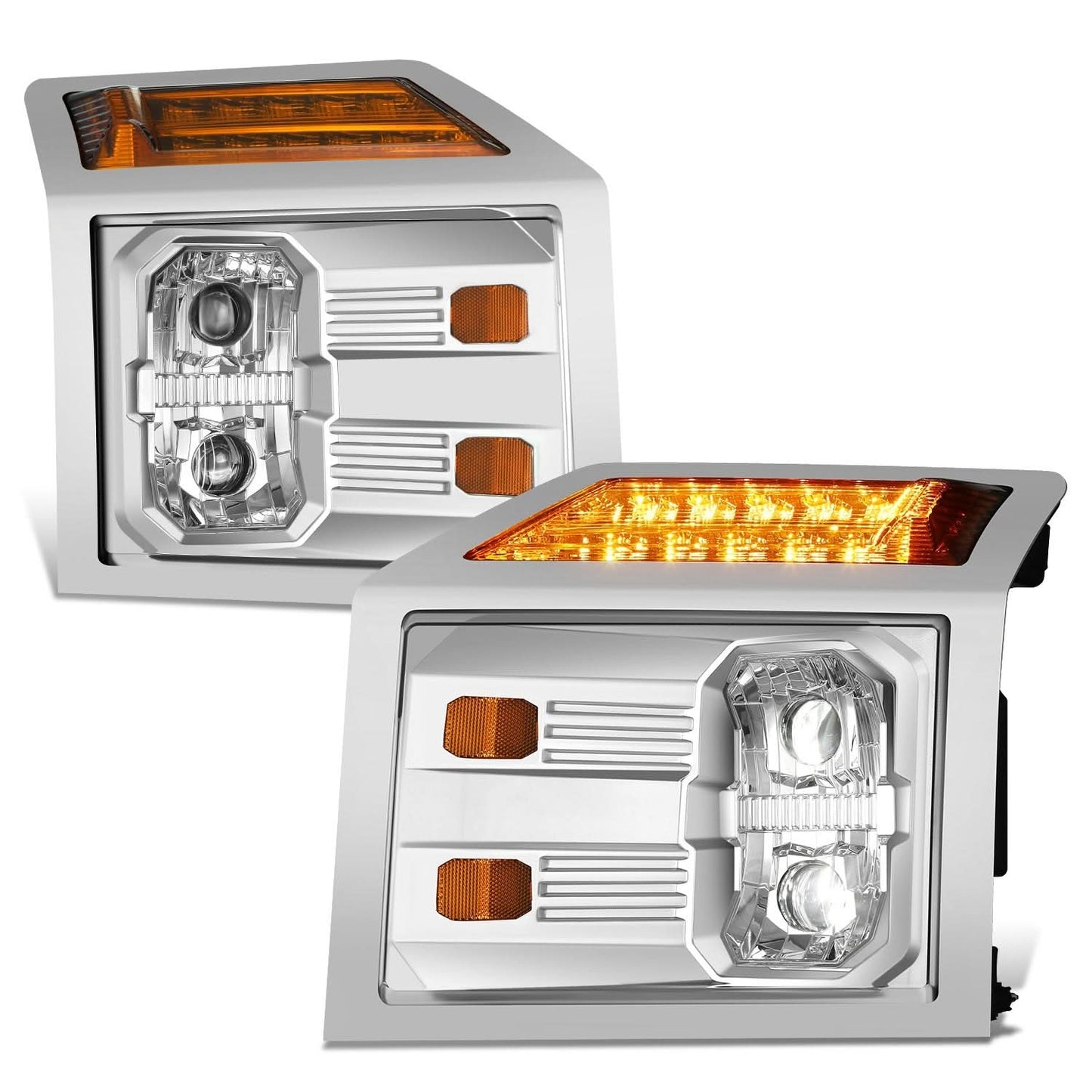 2018-2025 Mack Anthem Full LED Dual Projector Headlights Chrome