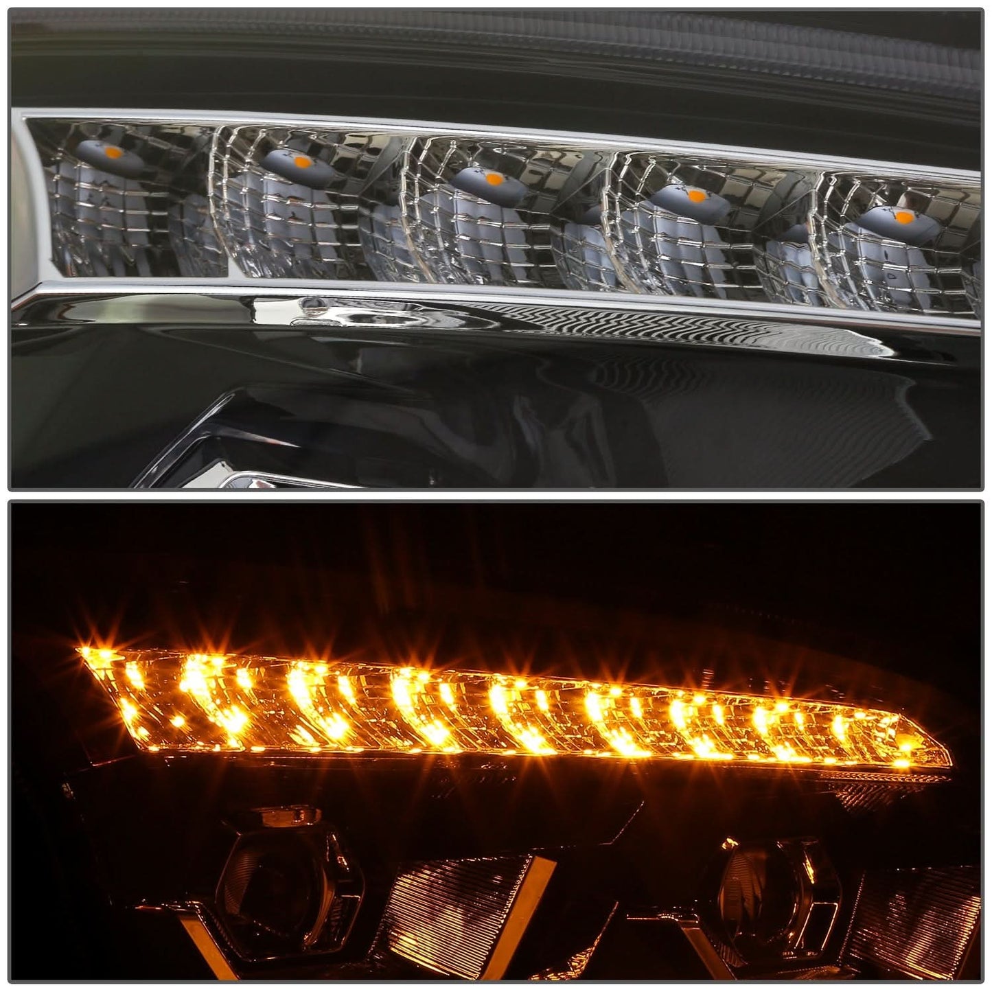 2008-2017 Kenworth T660 LED Sequential Projector Headlights Black