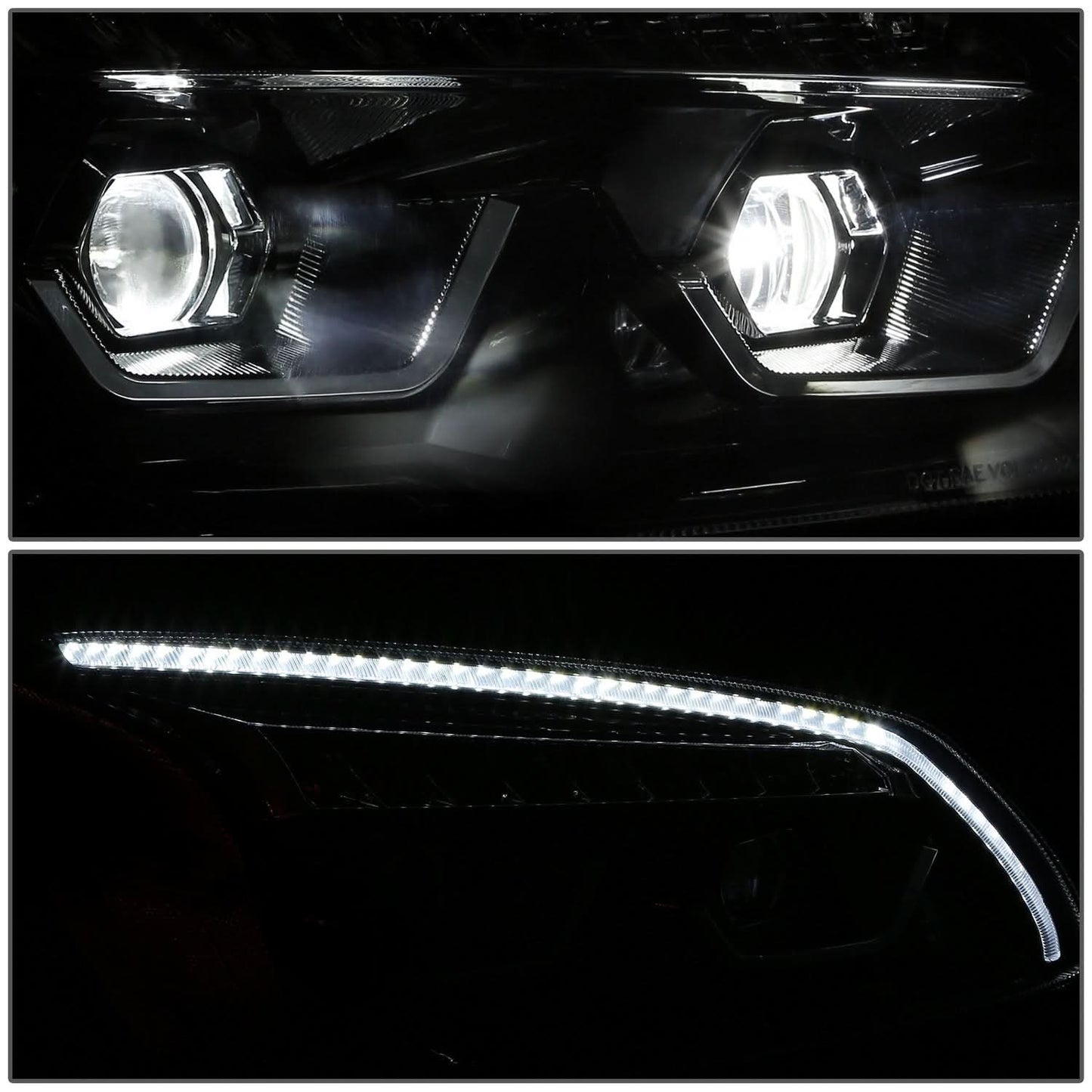 2008-2017 Kenworth T660 LED Sequential Projector Headlights Black