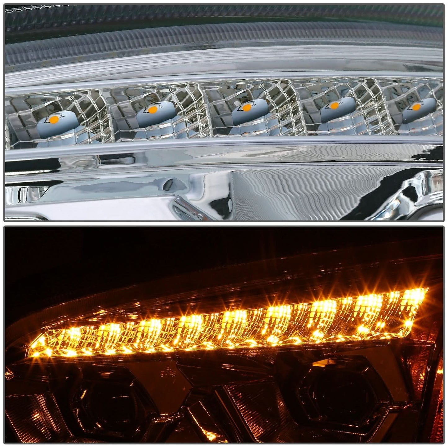 2008-2017 Kenworth T660 LED Sequential Projector Headlights Chrome