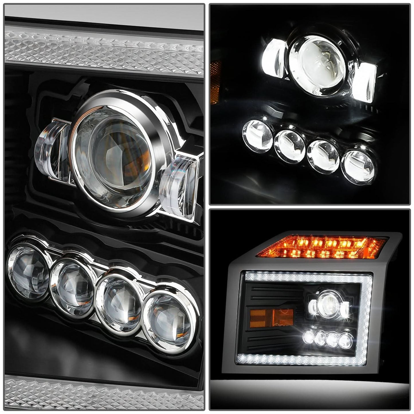 18-25 Mack Anthem LED Projector Conversion Headlights - Black
