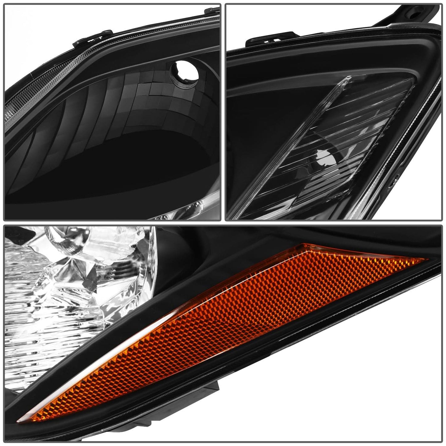 06-09 Toyota Prius HID Headlights - Black Housing w/ Amber Corner