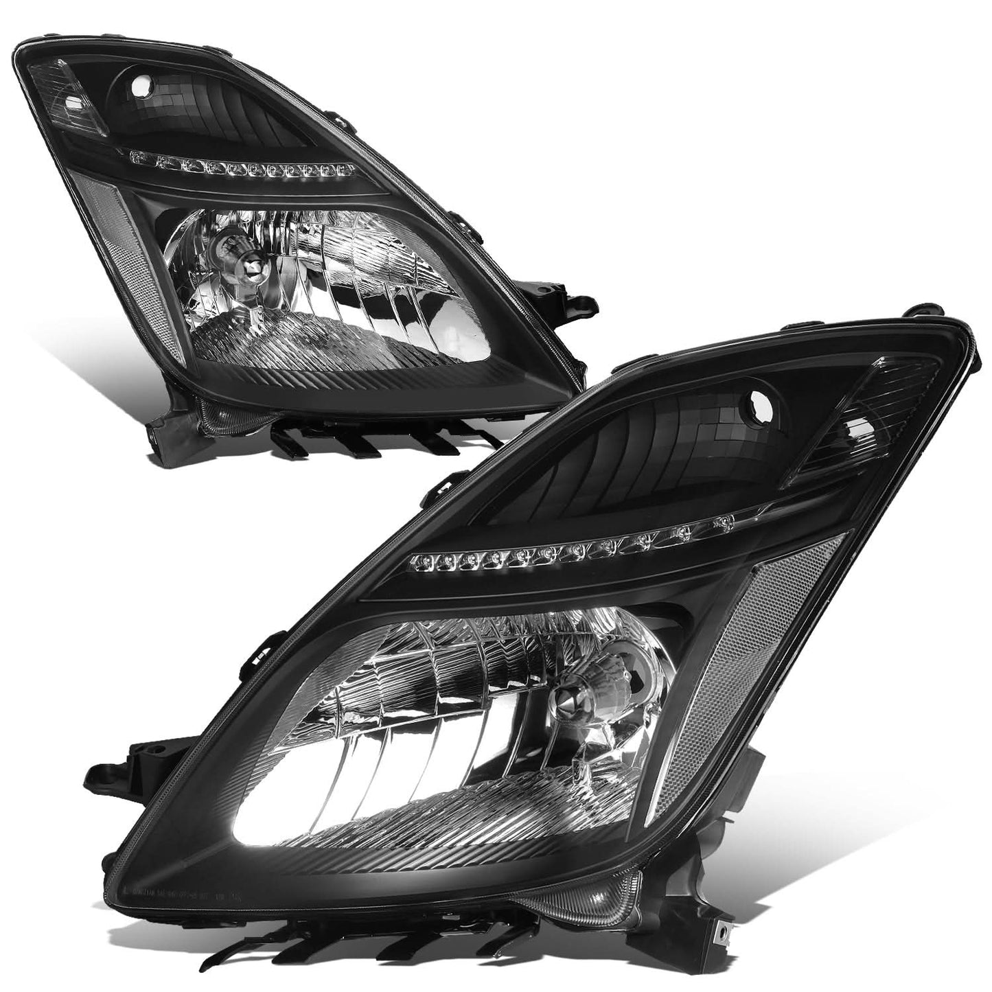 2006-2009 Toyota Prius HID Xenon Headlights Black Housing Clear Corner