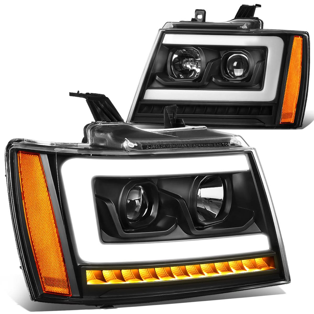 07-14 Chevrolet Avalanche Tahoe Suburban LED DRL C-Bar Headlights