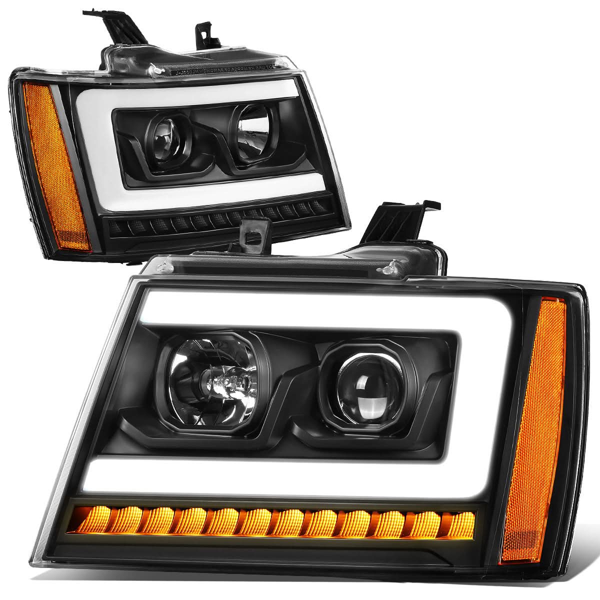 07-14 Chevrolet Avalanche Tahoe Suburban LED DRL C-Bar Headlights
