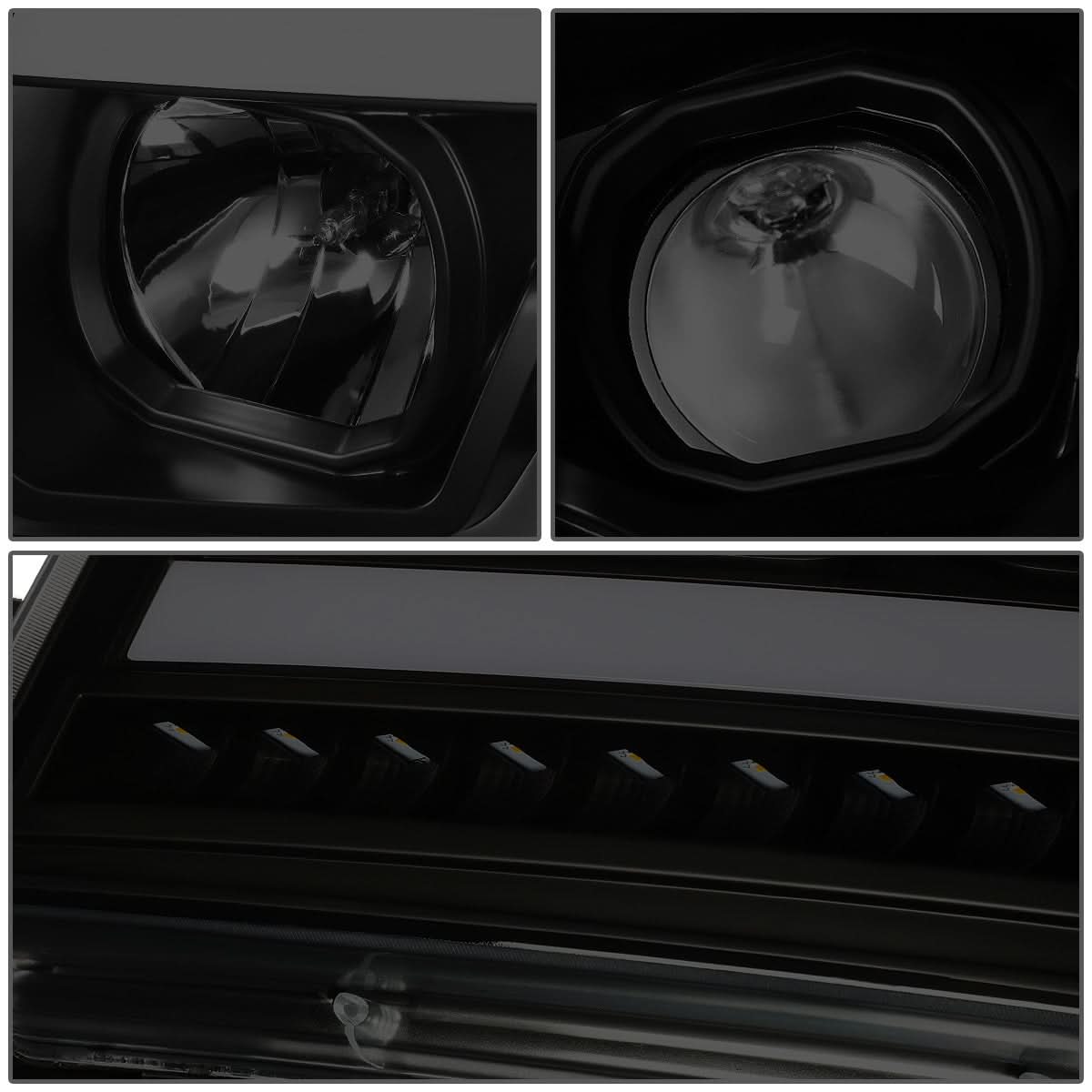 07-14 Chevy Avalanche Tahoe Suburban LED DRL C-Bar Headlights