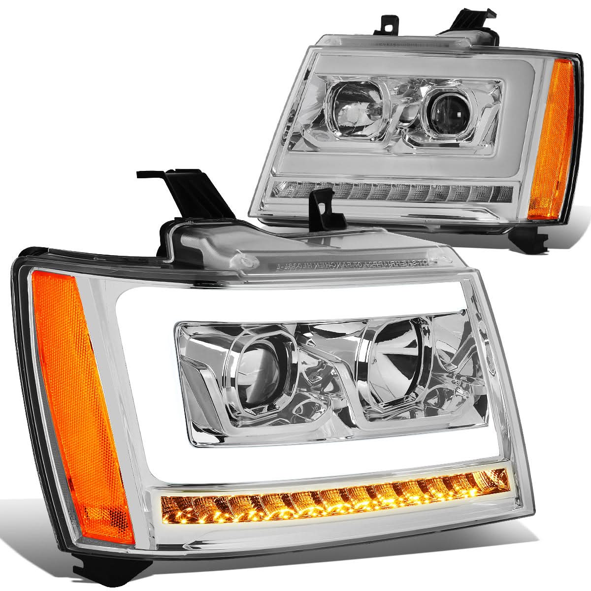 07-14 Chevrolet Avalanche Tahoe Suburban LED DRL C-Bar Headlights