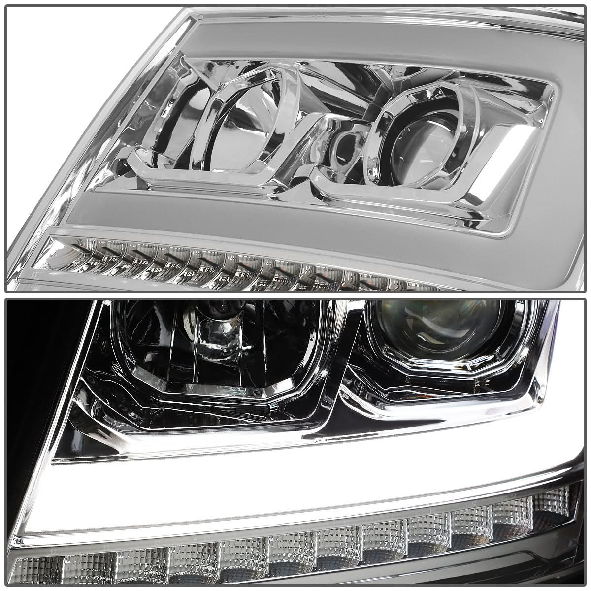 07-14 Chevrolet Avalanche Tahoe Suburban LED DRL C-Bar Headlights