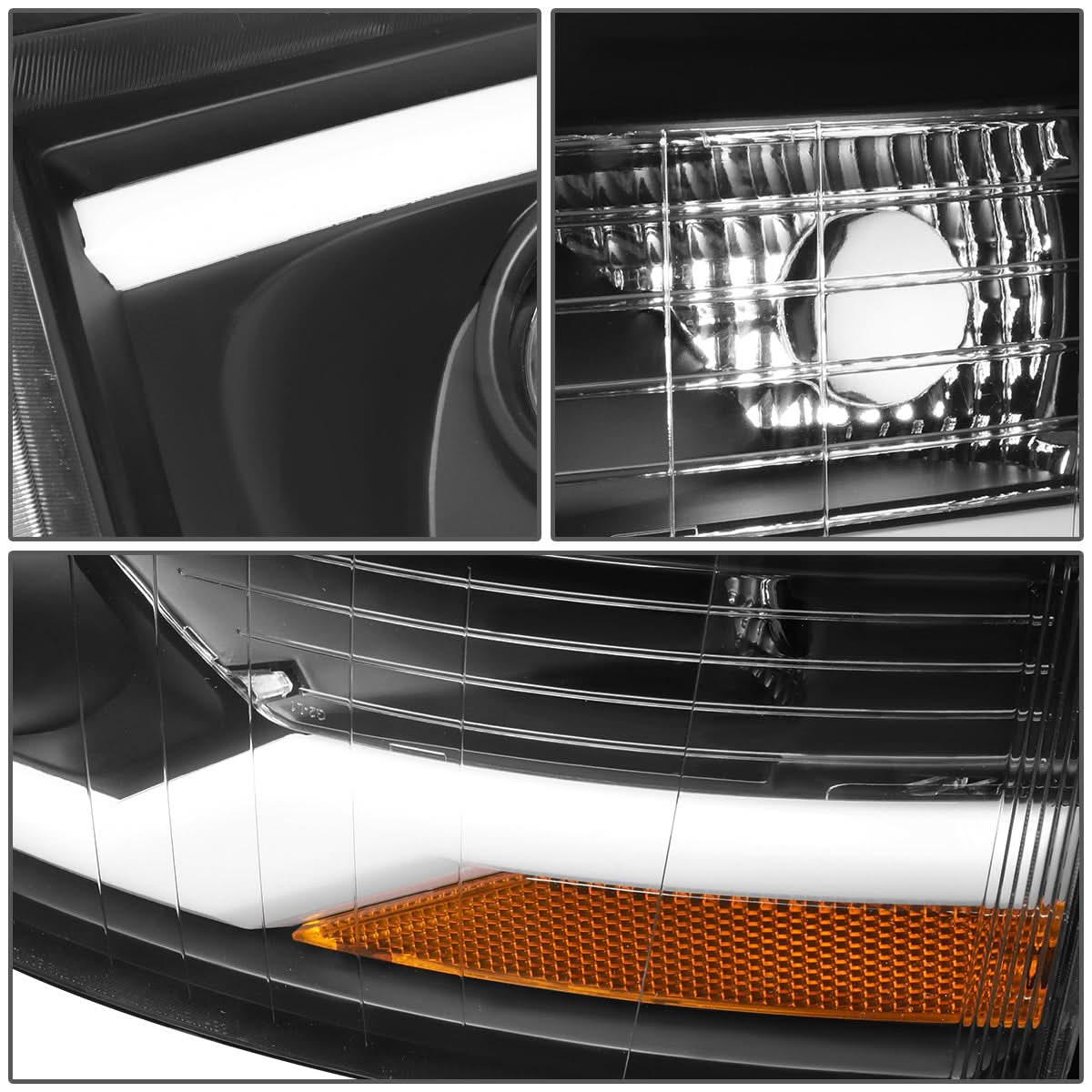 07-13 Chevrolet Silverado LED DRL Headlights - Black Housing