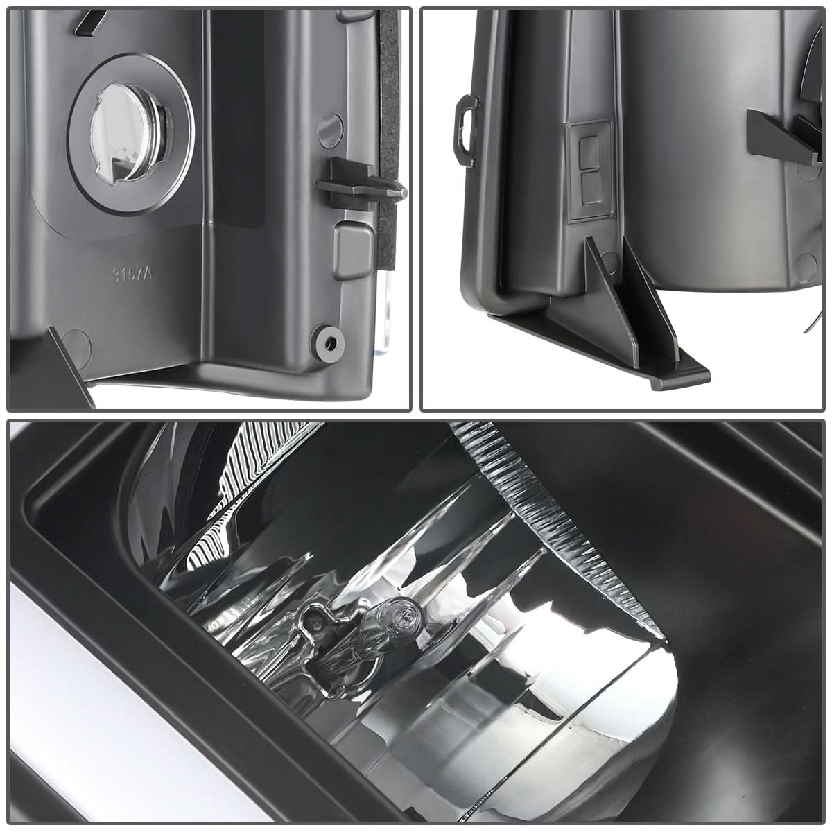 2007-2014 Chevrolet Silverado Rectangle LED DRL Headlights Black