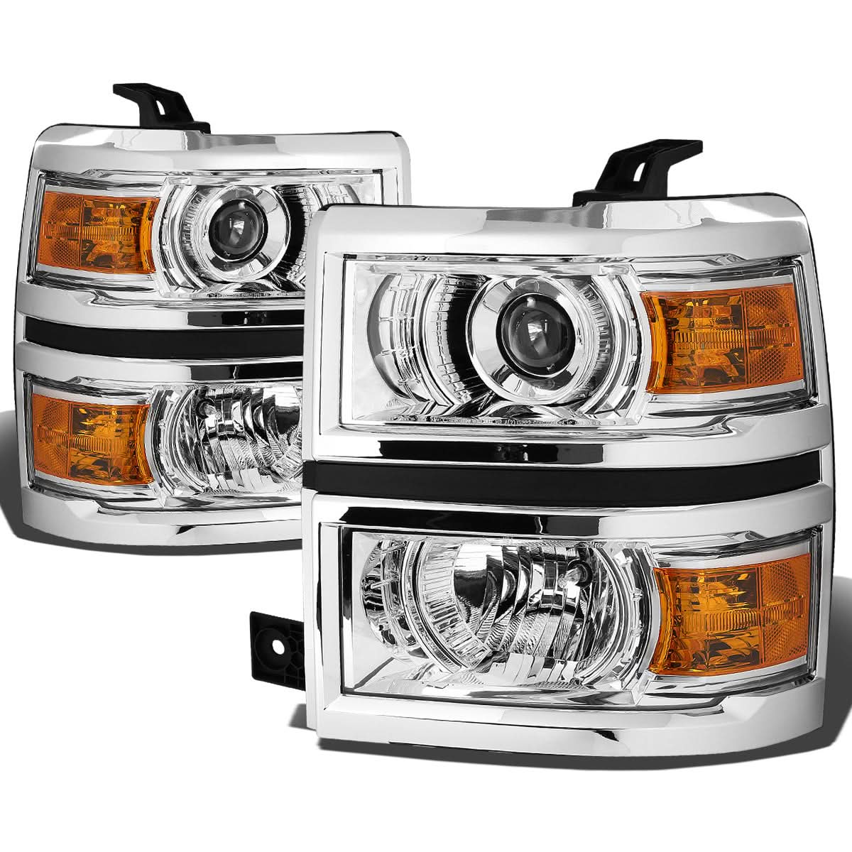 14-15 Chevrolet Silverado 1500 LED Projector Headlights Chrome