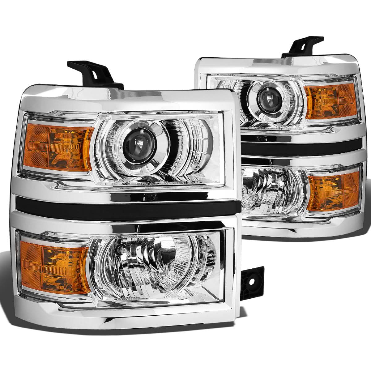 14-15 Chevrolet Silverado 1500 LED Projector Headlights Chrome
