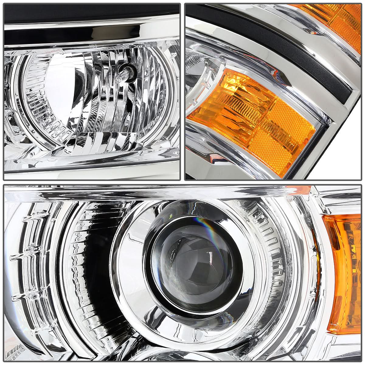 14-15 Chevrolet Silverado 1500 LED Projector Headlights Chrome