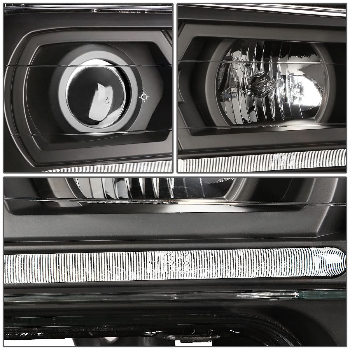 02-09 Chevrolet Trailblazer LED DRL OE Style Headlights - Black Housing
