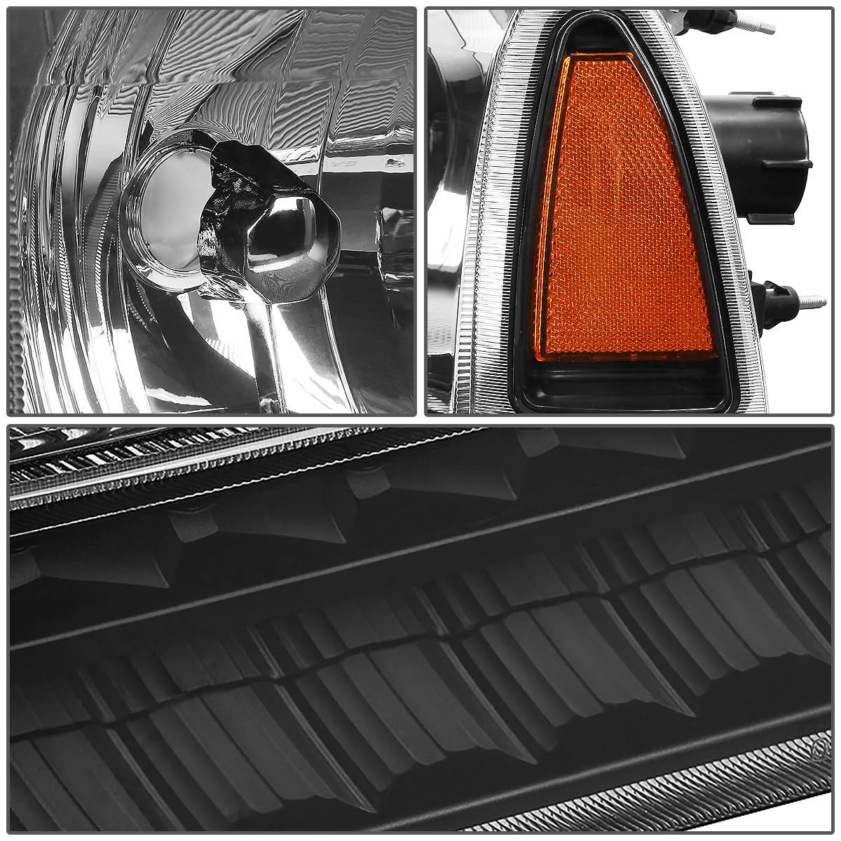 99-04 Ford F-250/F-350/Excursion LED DRL Headlights Black/Amber