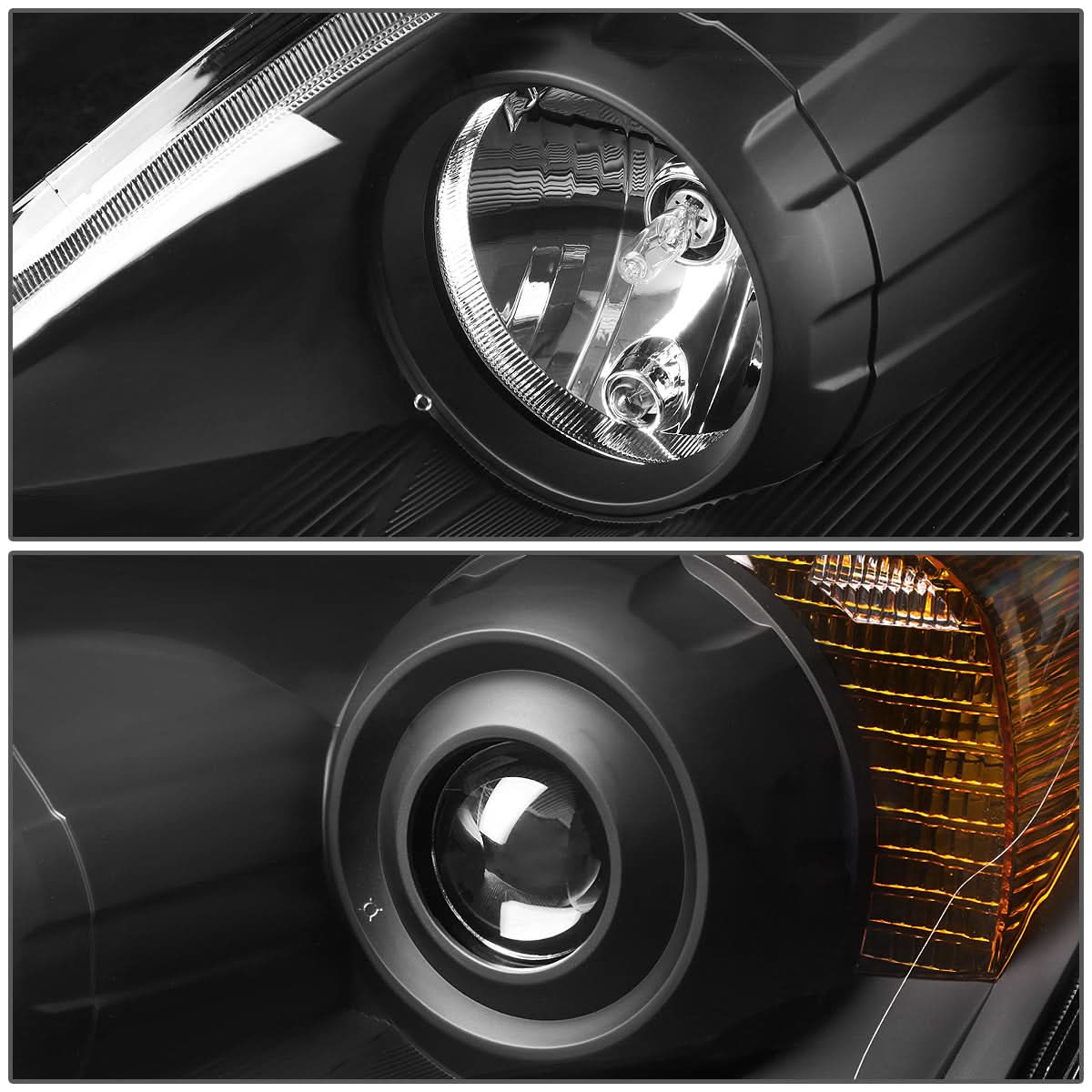 07-11 Honda CR-V Projector Headlights Black Housing Amber Corner