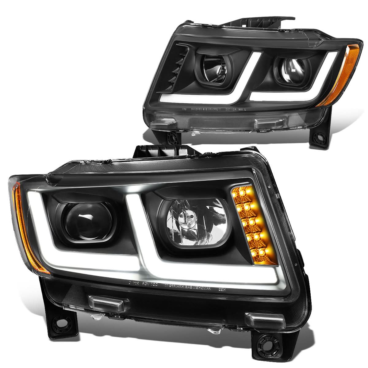 2011-2013 Jeep Grand Cherokee Projector Headlights - Black Housing