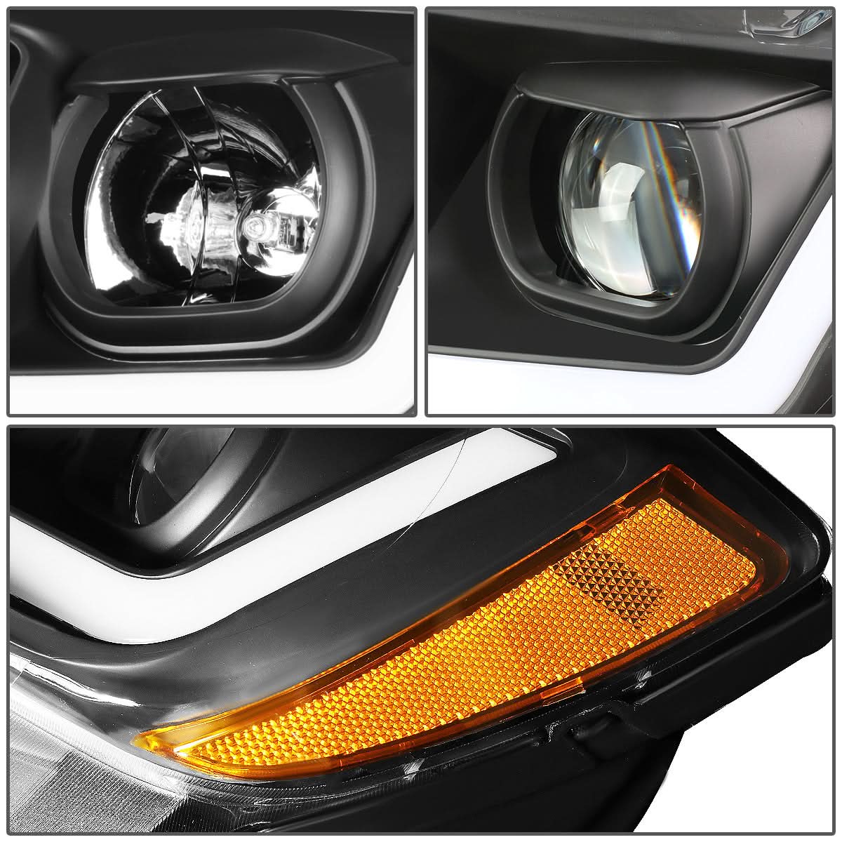 2011-2013 Jeep Grand Cherokee Projector Headlights - Black Housing