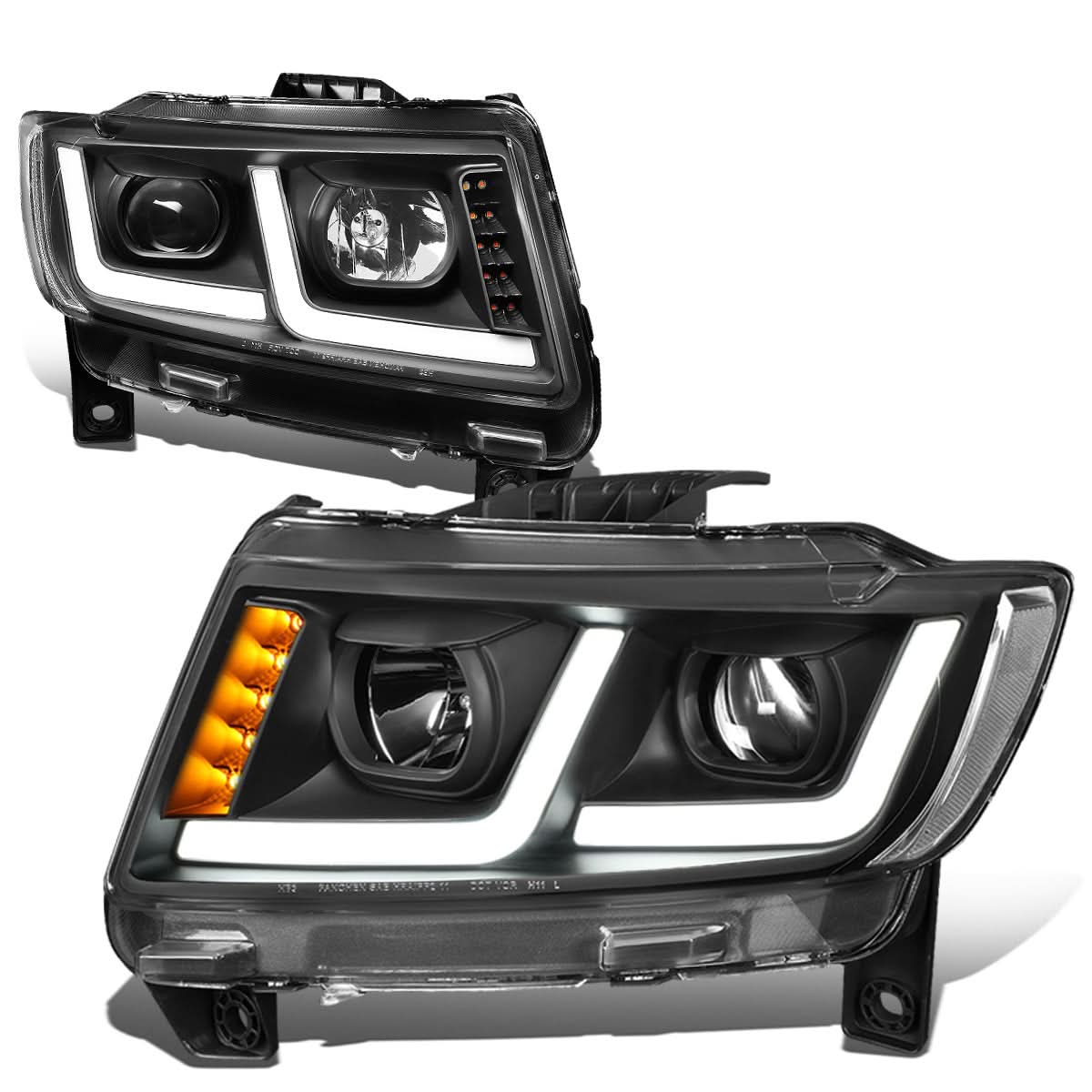 2011-2013 Jeep Grand Cherokee Projector Headlights Black Housing