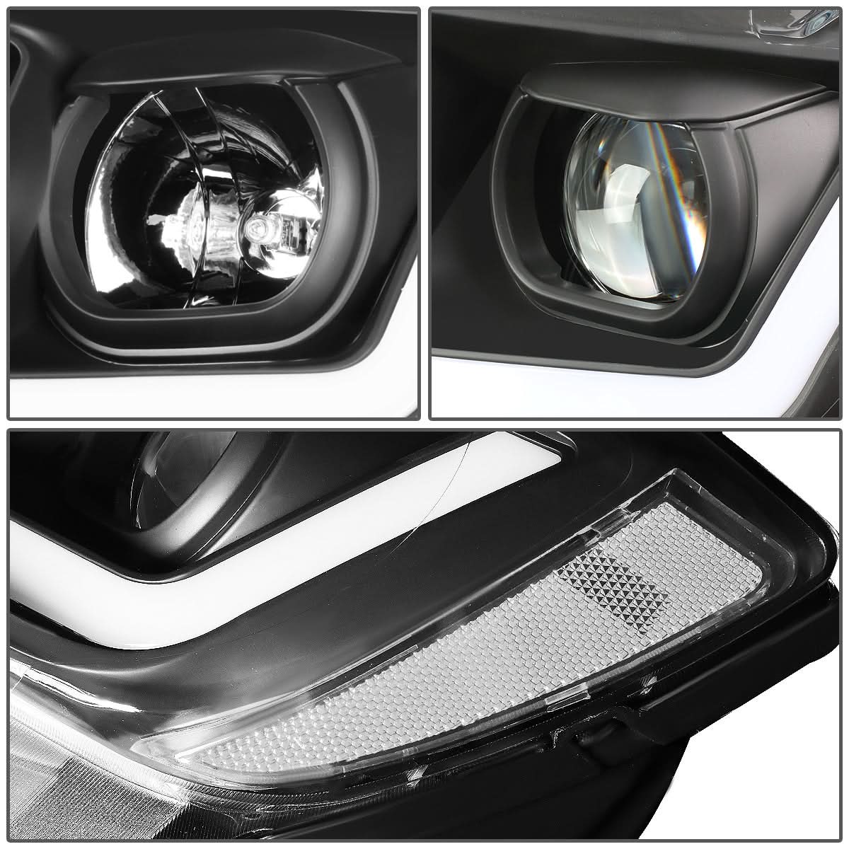 2011-2013 Jeep Grand Cherokee Projector Headlights Black Housing
