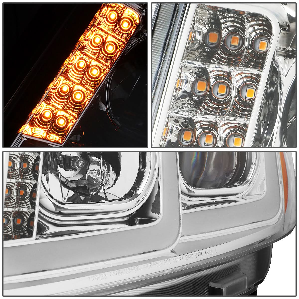2011-2013 Jeep Grand Cherokee Projector Headlights Chrome Housing