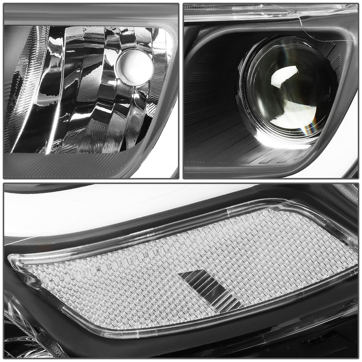 14-16 Jeep Grand Cherokee Projector Headlights Black Housing Clear