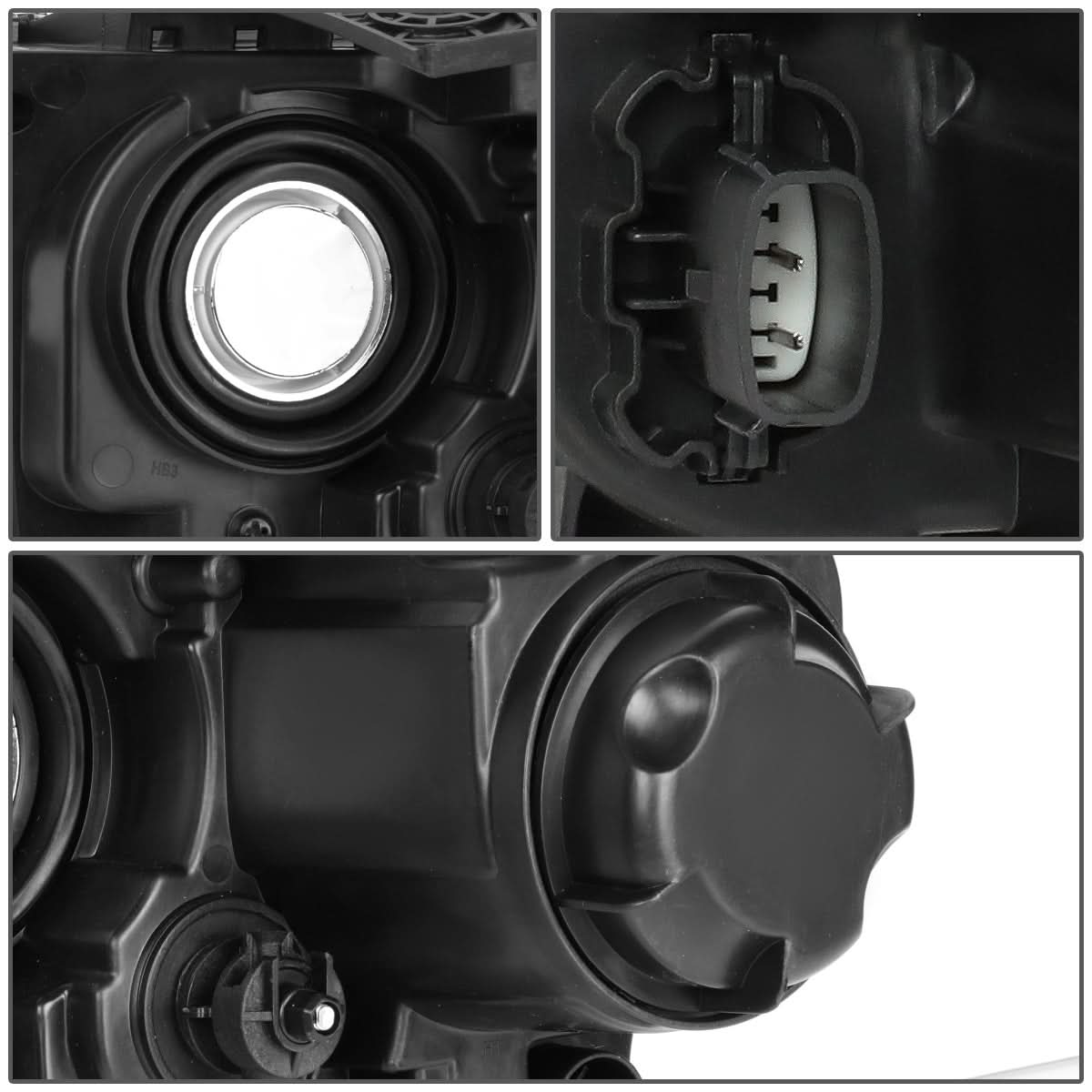 14-16 Jeep Grand Cherokee Projector Headlights Black Housing Clear