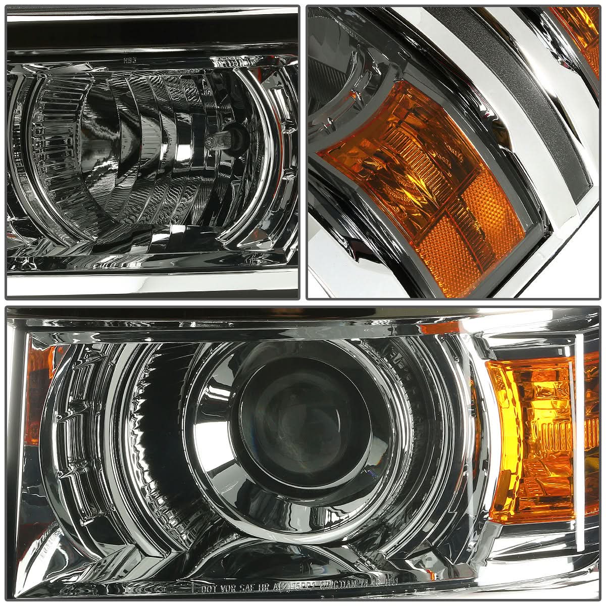 14-16 Chevrolet Silverado LED Projector Headlights Smoke Housing