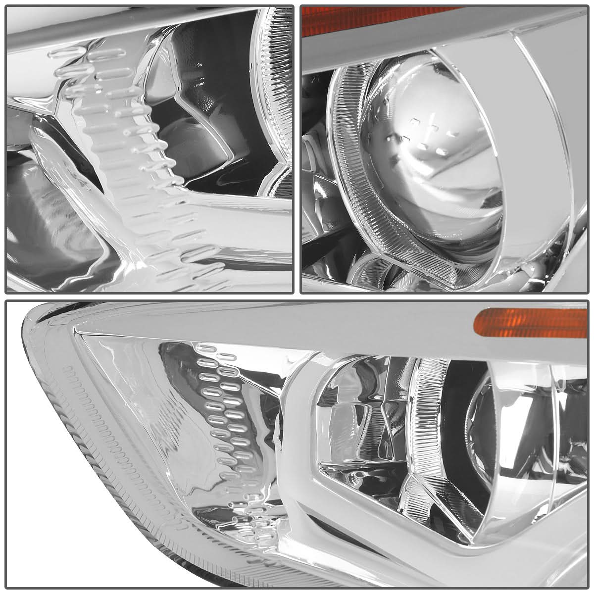 2015-2017 Ford Focus LED Dual Halo Projector Headlights Chrome