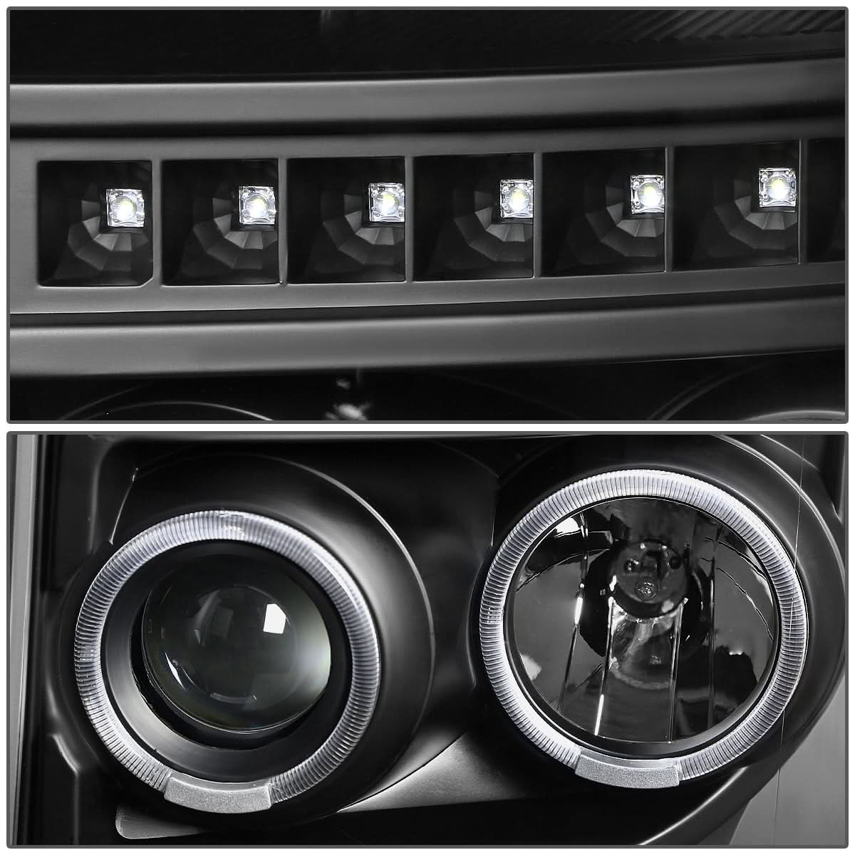 11-16 Ford F-250 F-350 F-450 F-550 Super Duty LED Halo Projector Headlights
