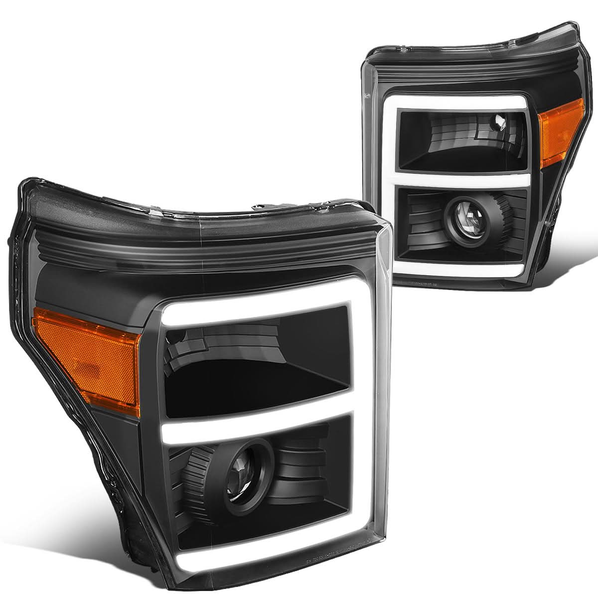 2011-2016 Ford F-250 F-350 F-450 F-550 LED Halo Projector Headlights