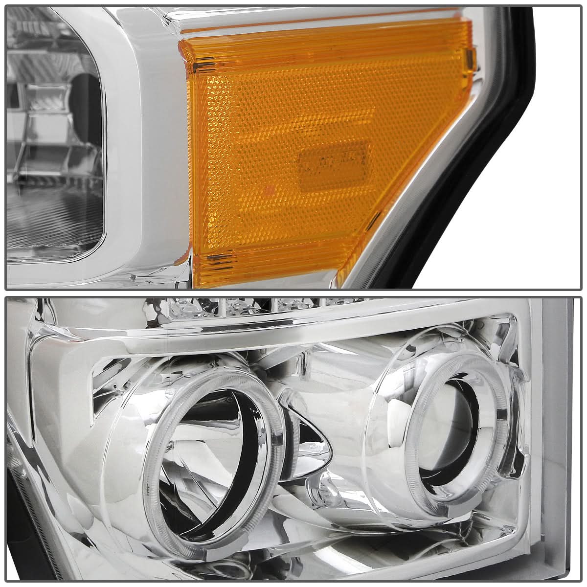 2011-2016 Ford F-250 F-350 F-450 F-550 LED Halo Projector Headlights