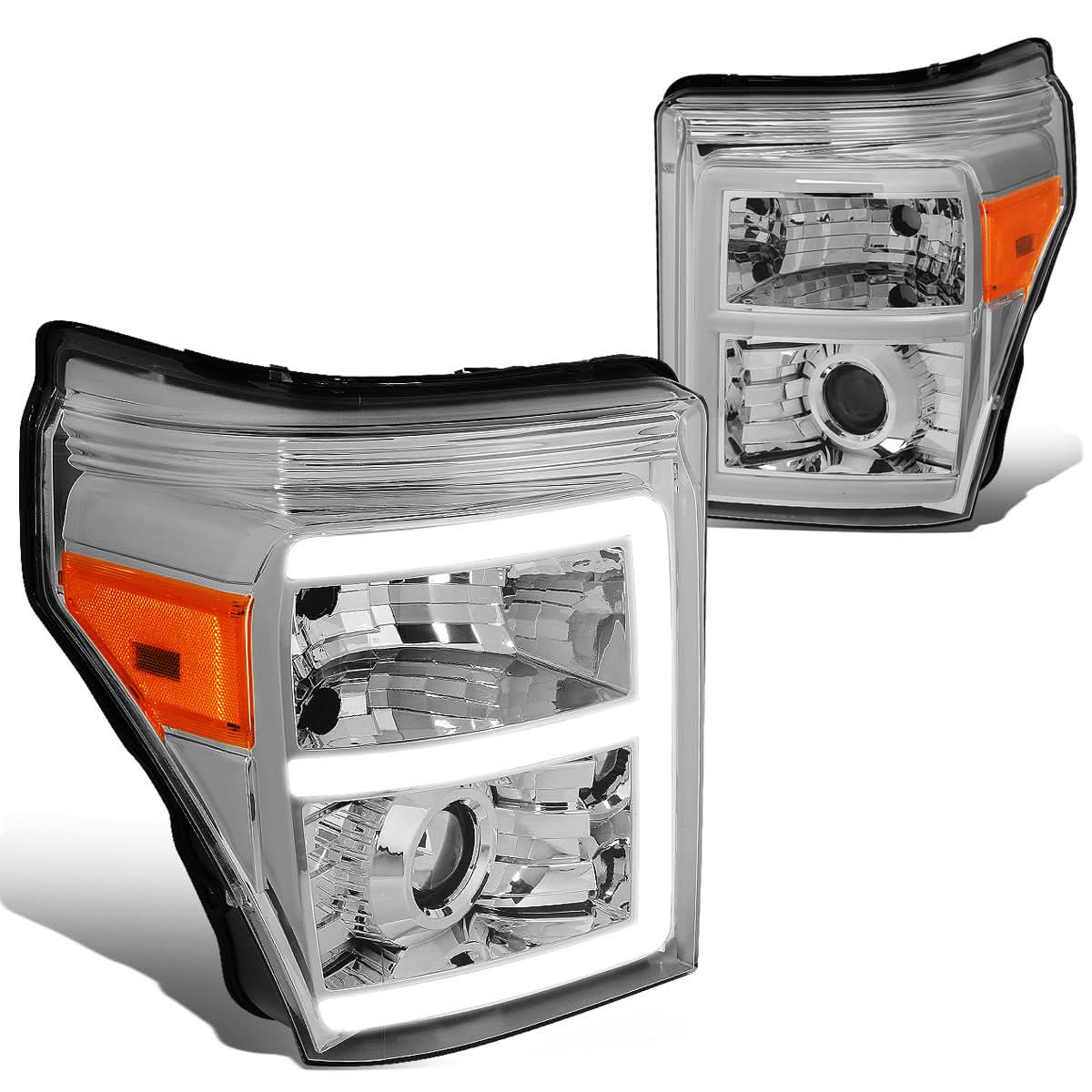 2011-2016 Ford F-250 F-350 F-450 F-550 LED Halo Projector Headlights