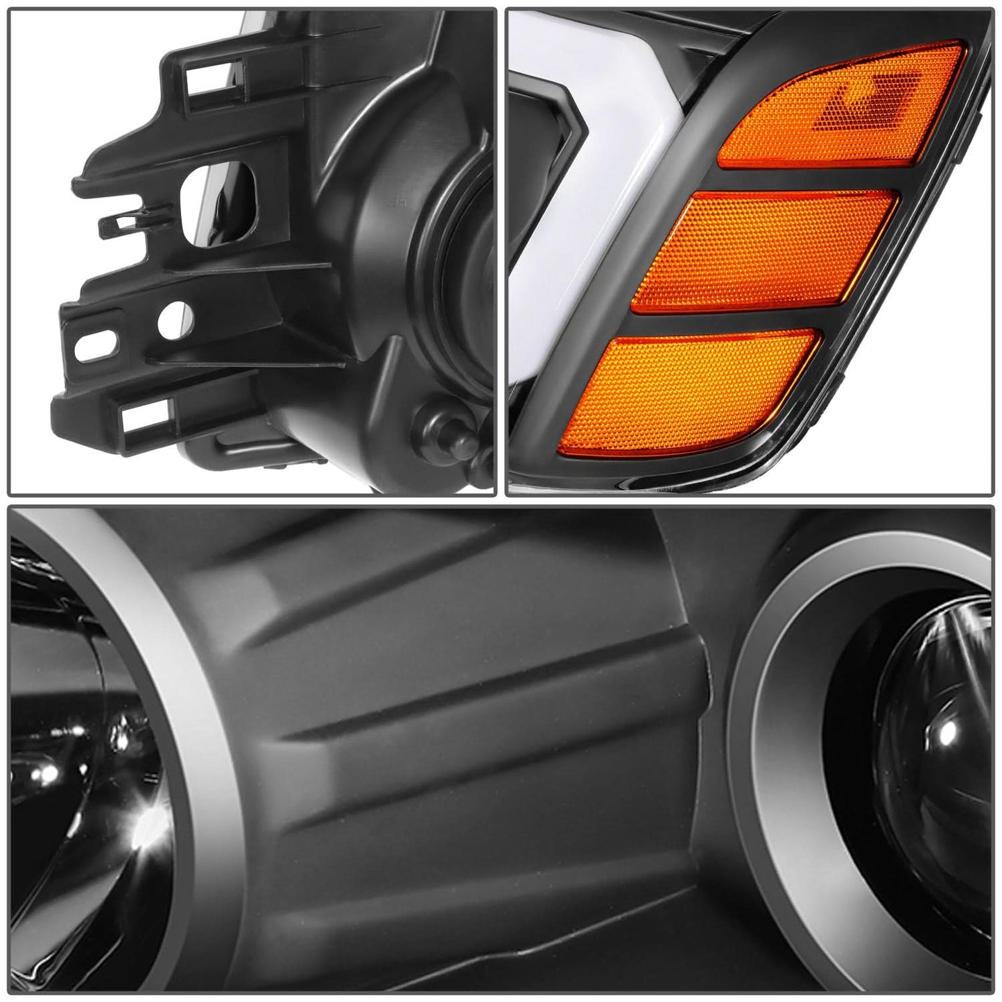 2004-2015 Nissan Titan/Armada 3D LED DRL Projector Headlights Black