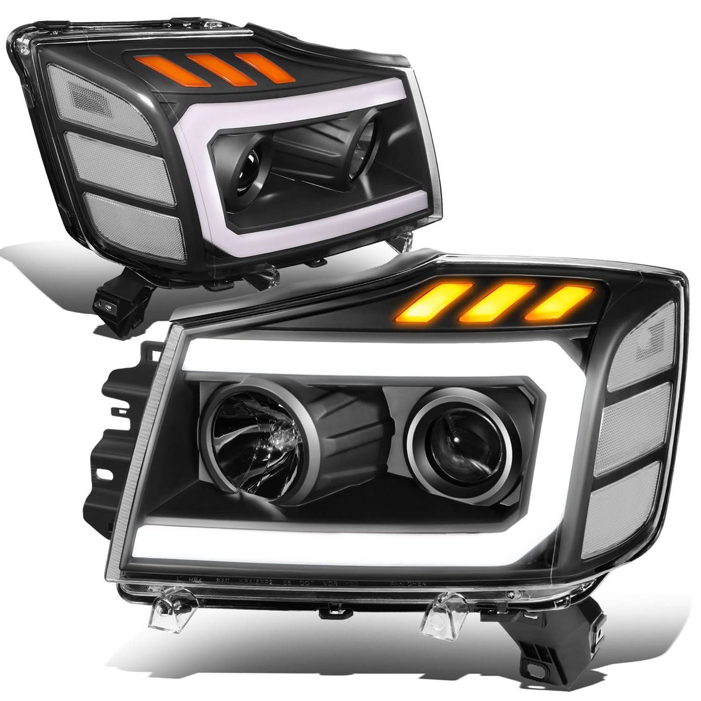 04-15 Nissan Titan / 05-07 Armada 3D LED DRL Projector Headlights