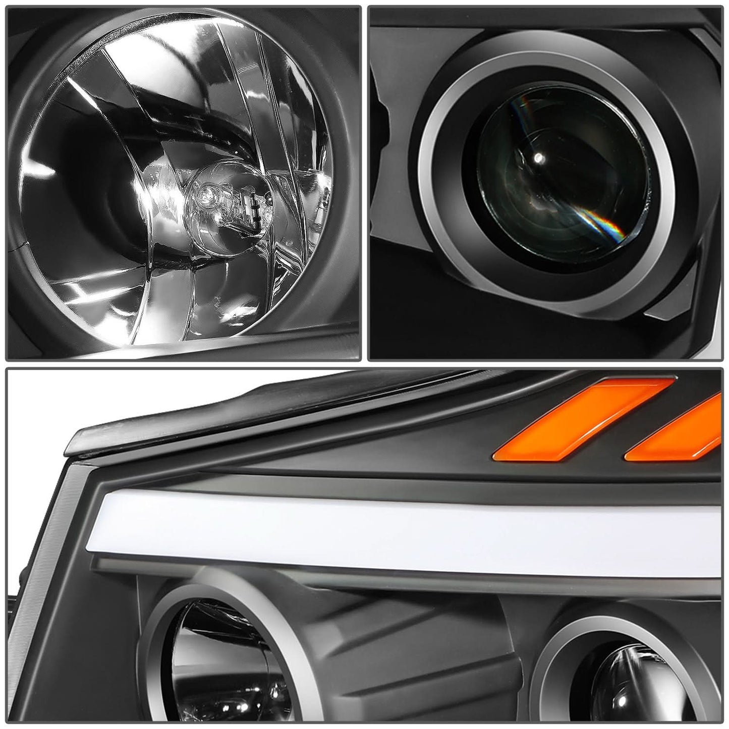 04-15 Nissan Titan / 05-07 Armada 3D LED DRL Projector Headlights