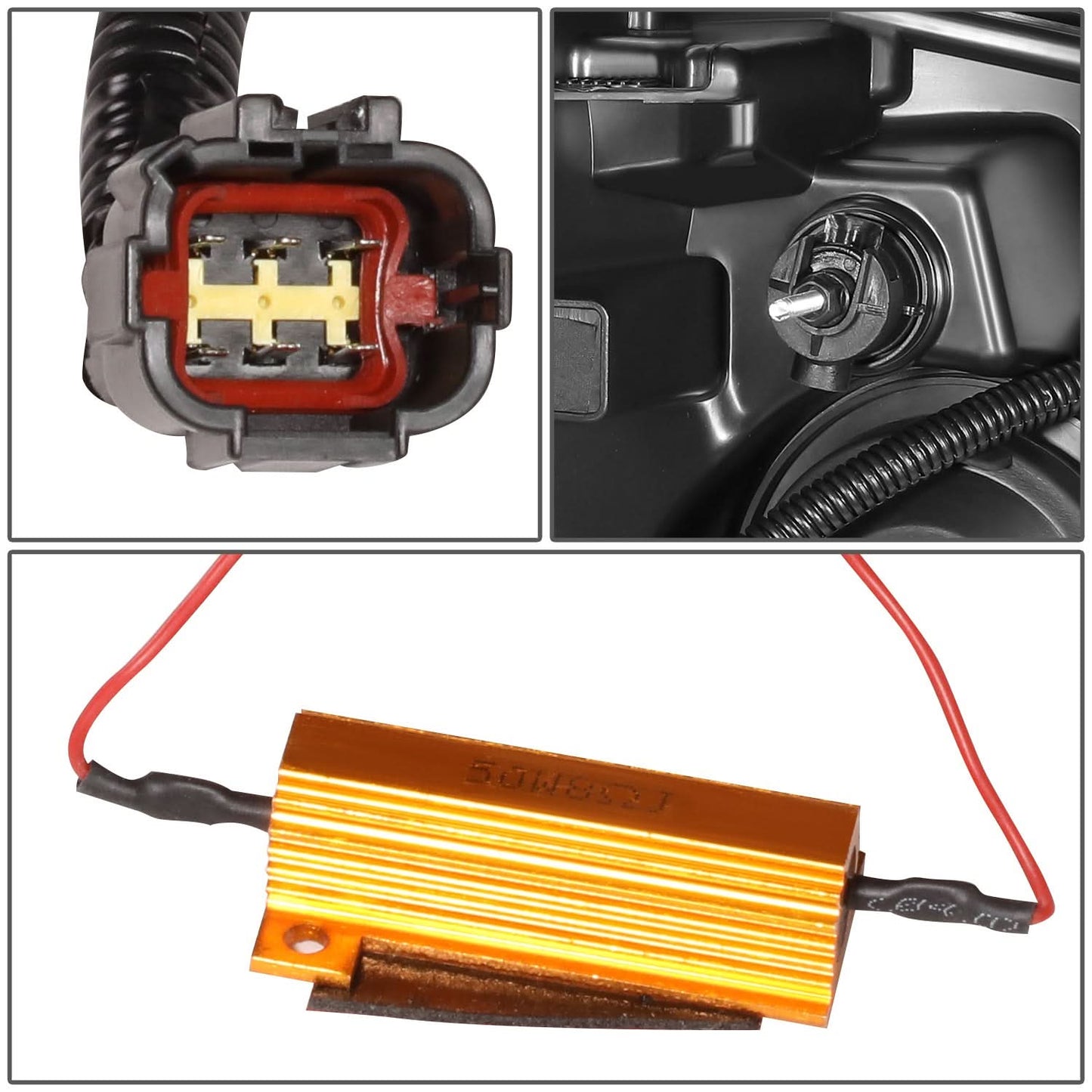 04-15 Nissan Titan / 05-07 Armada 3D LED DRL Projector Headlights