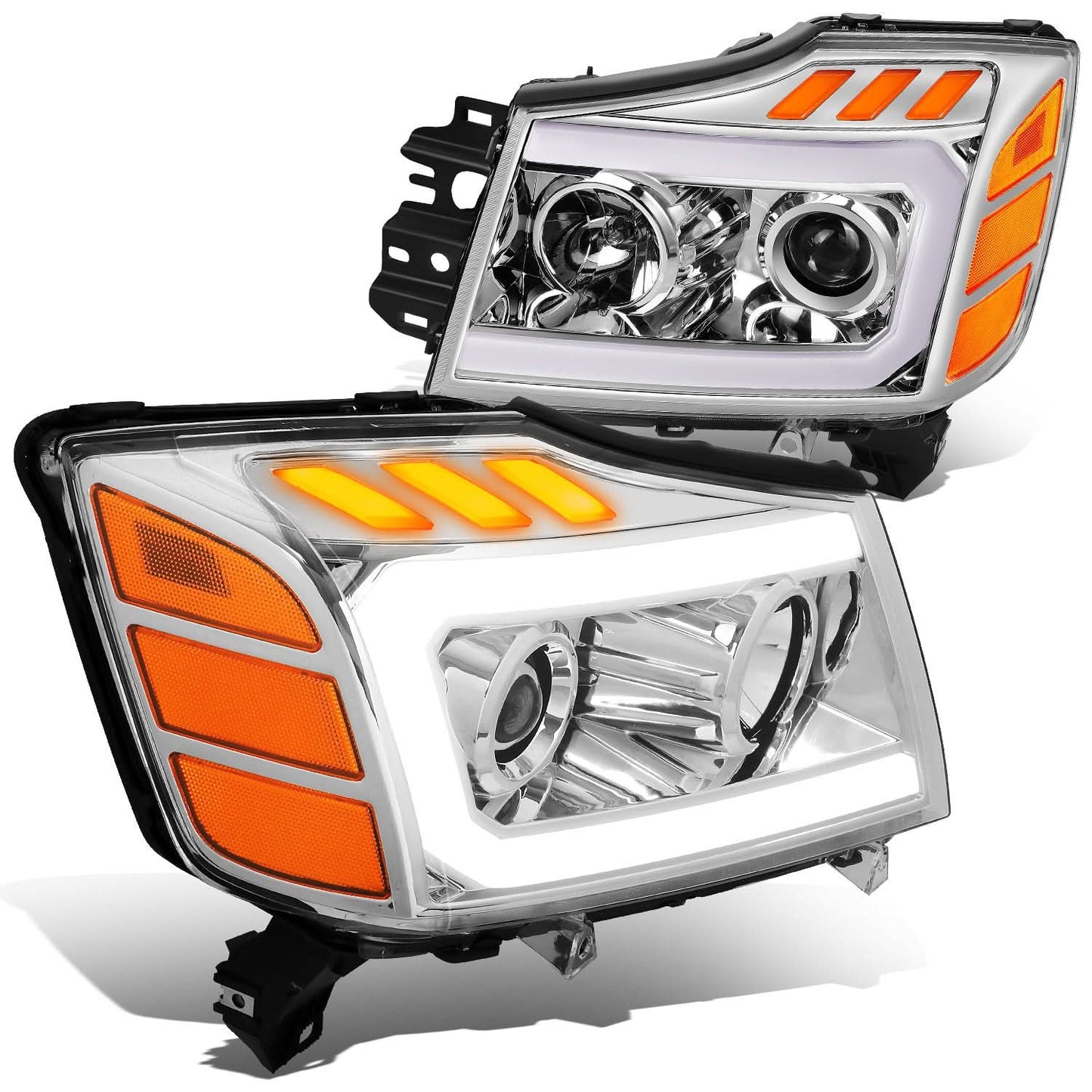 04-15 Nissan Titan / 05-07 Armada 3D LED DRL Projector Headlights