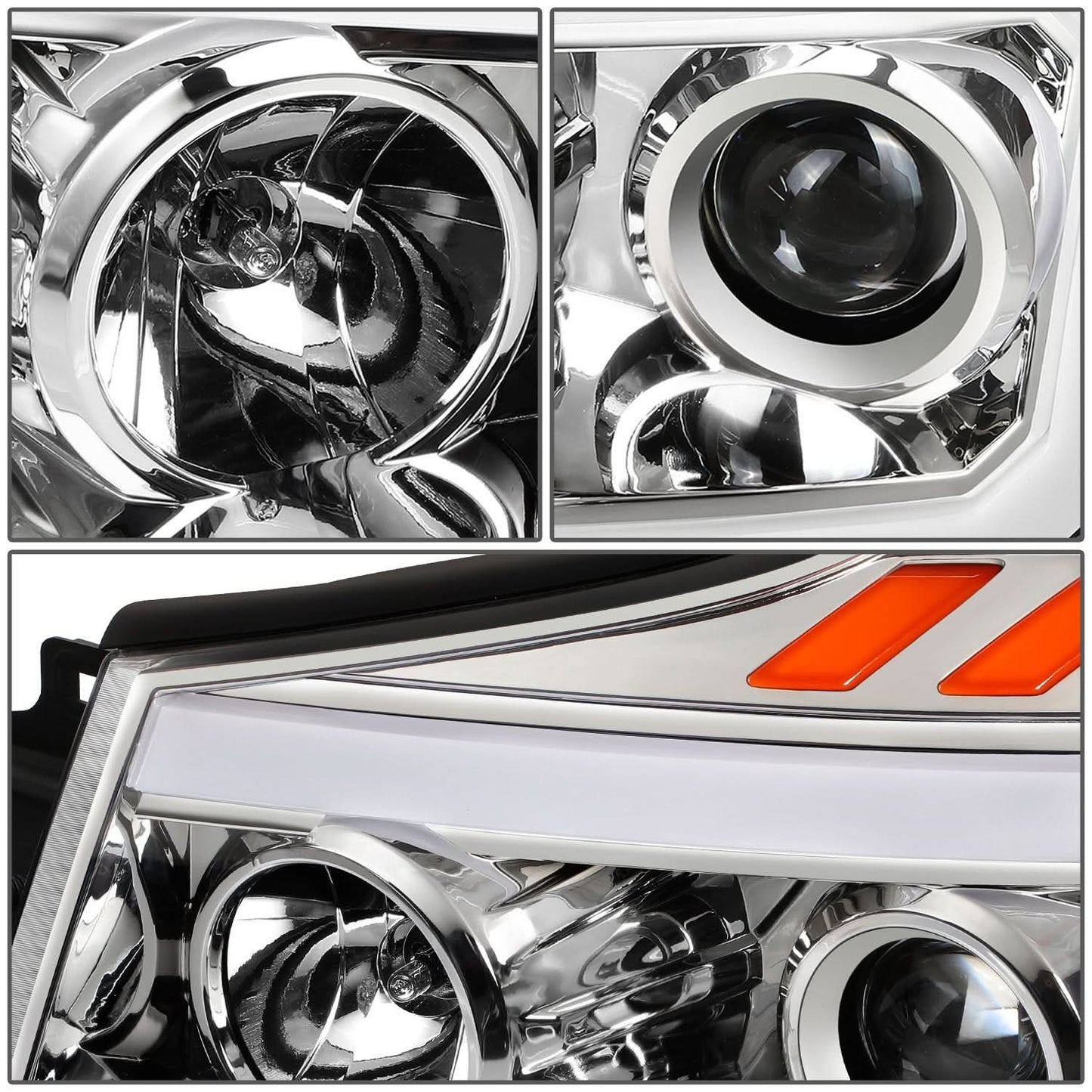 04-15 Nissan Titan / 05-07 Armada 3D LED DRL Projector Headlights