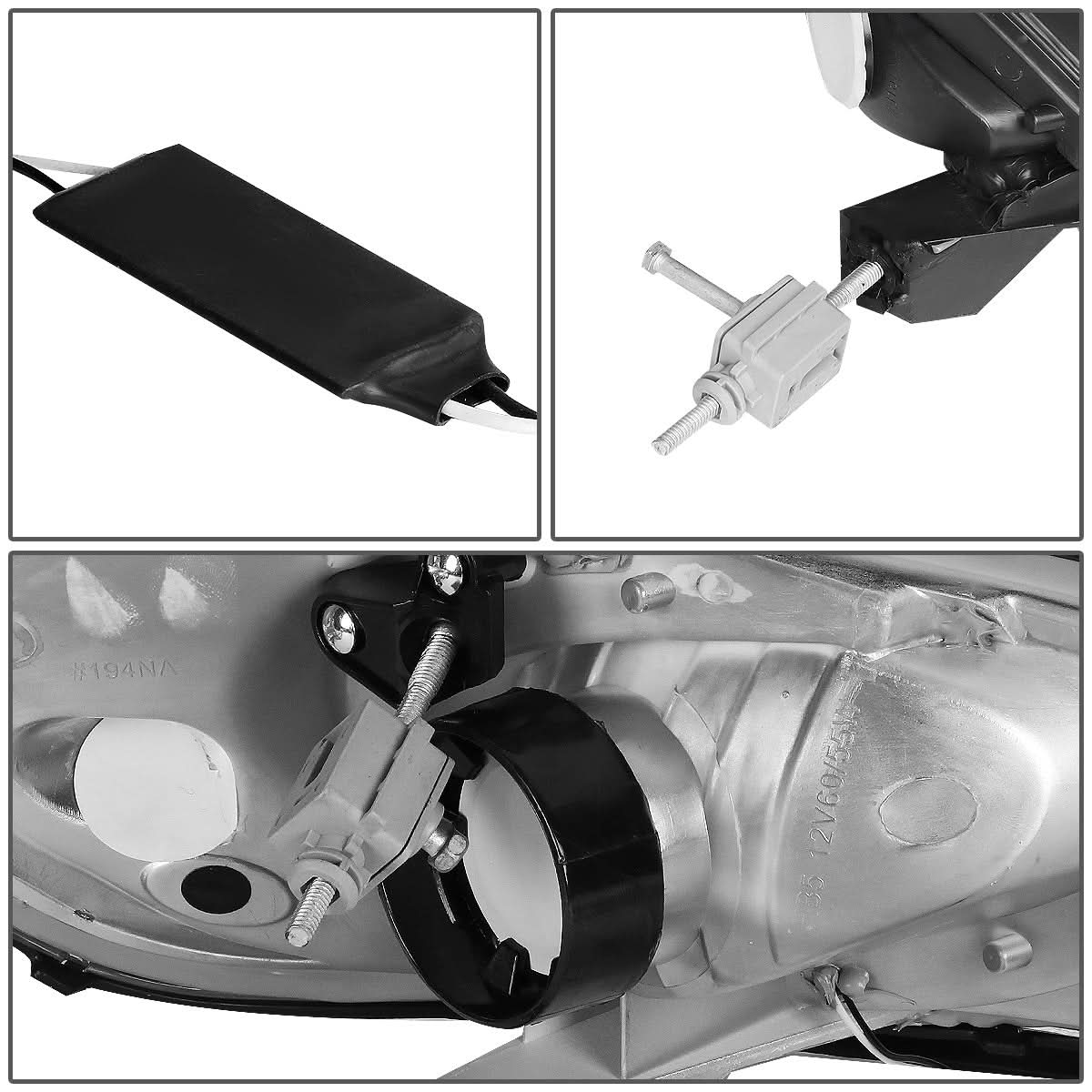 1999-2005 Pontiac Grand Am 3D LED DRL Projector Headlights Chrome