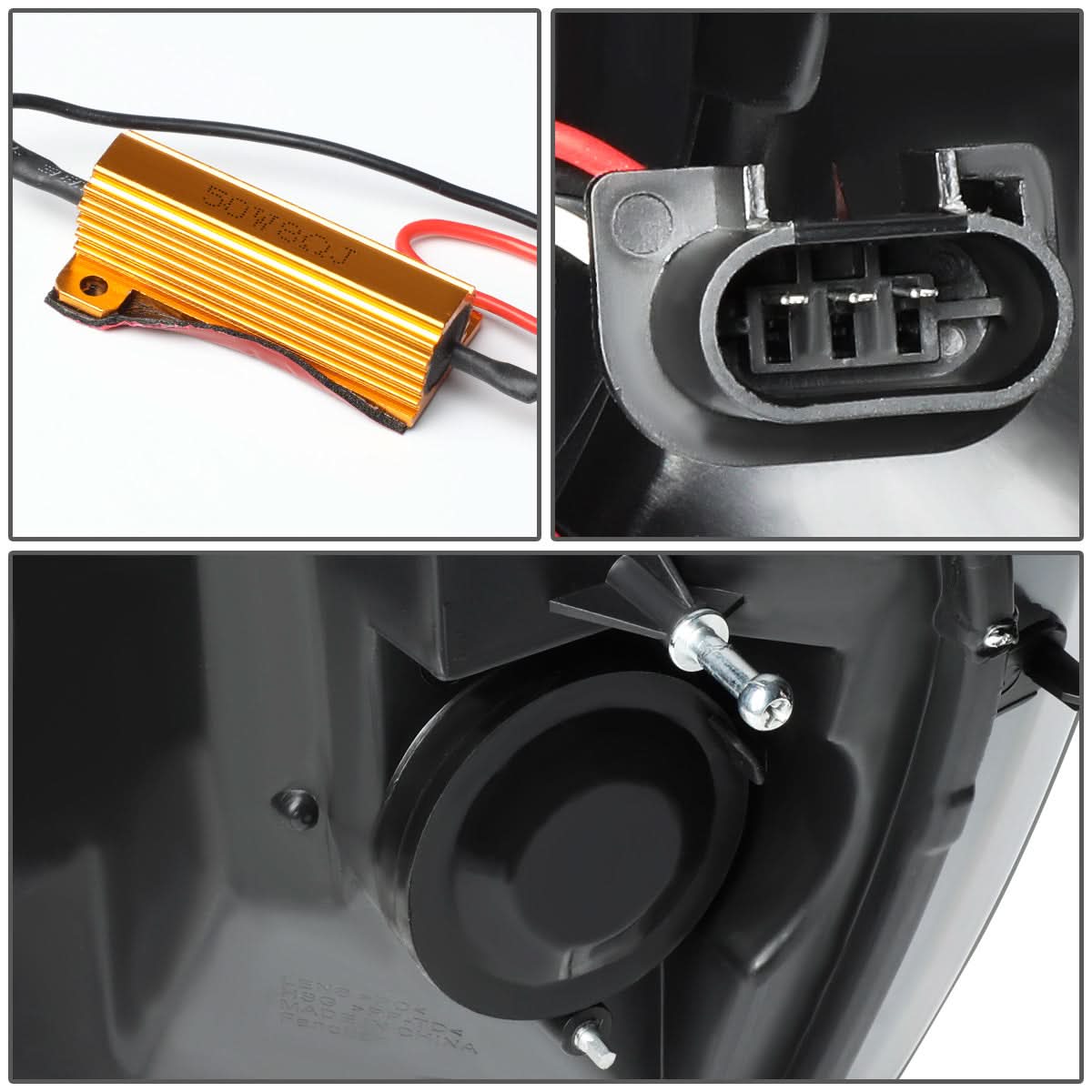 06-09 Dodge Ram LED DRL Projector Headlights Black/Amber